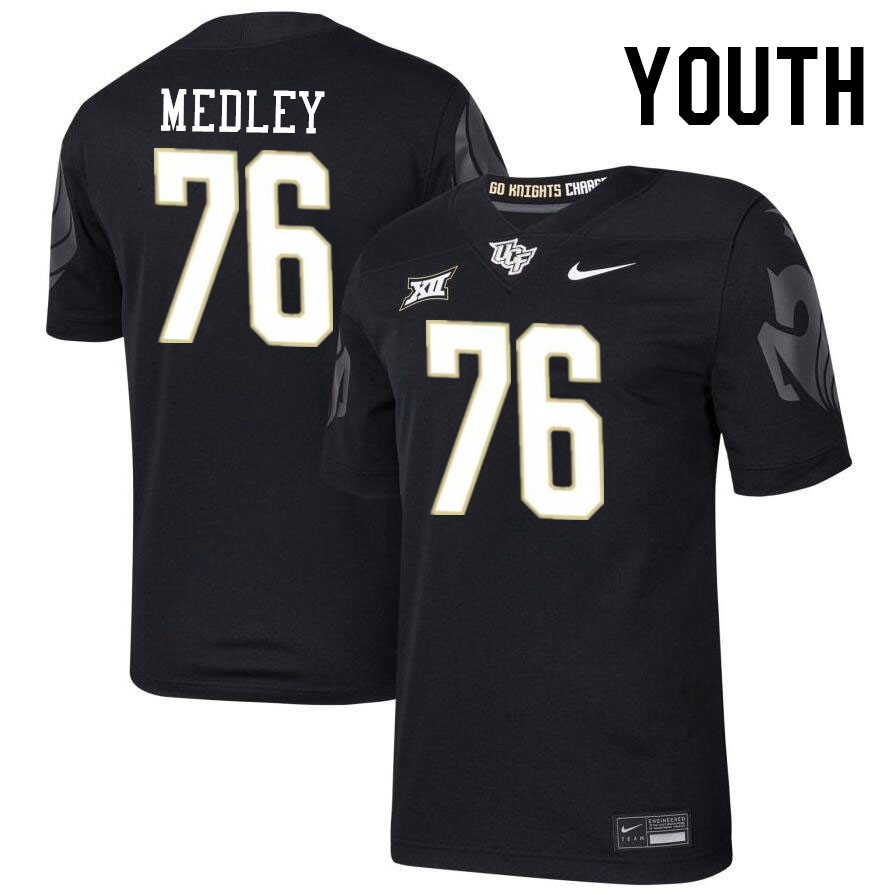 Youth #76 Adrian Medley UCF Knights Big 12 Conference College Football Jerseys Stitched-Black